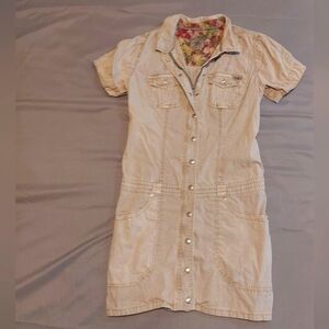 Guess, zippered dress, tan